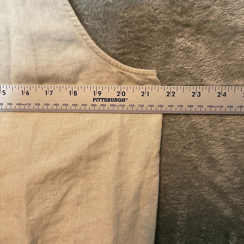 Jones New York Women Linen Midi Maxi Dress XL Cream Neutral Lagenlook Minimalist - Picture 6 of 9